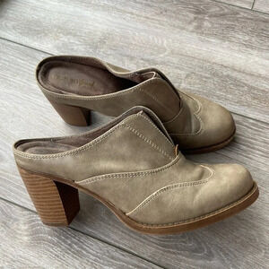 Natural Soul Cammie Slip On Wingtip  Mules Clogs